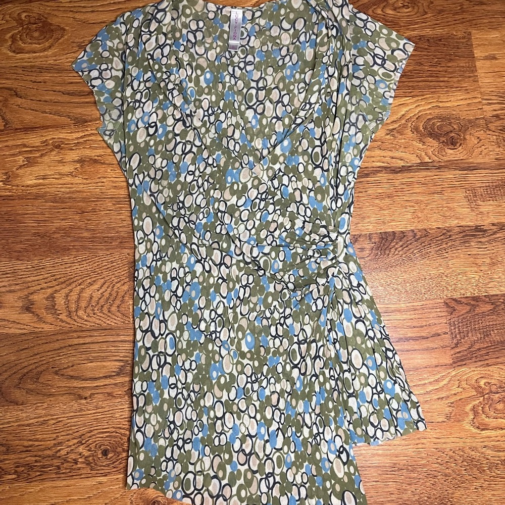 Vintage style mesh wrap blouse